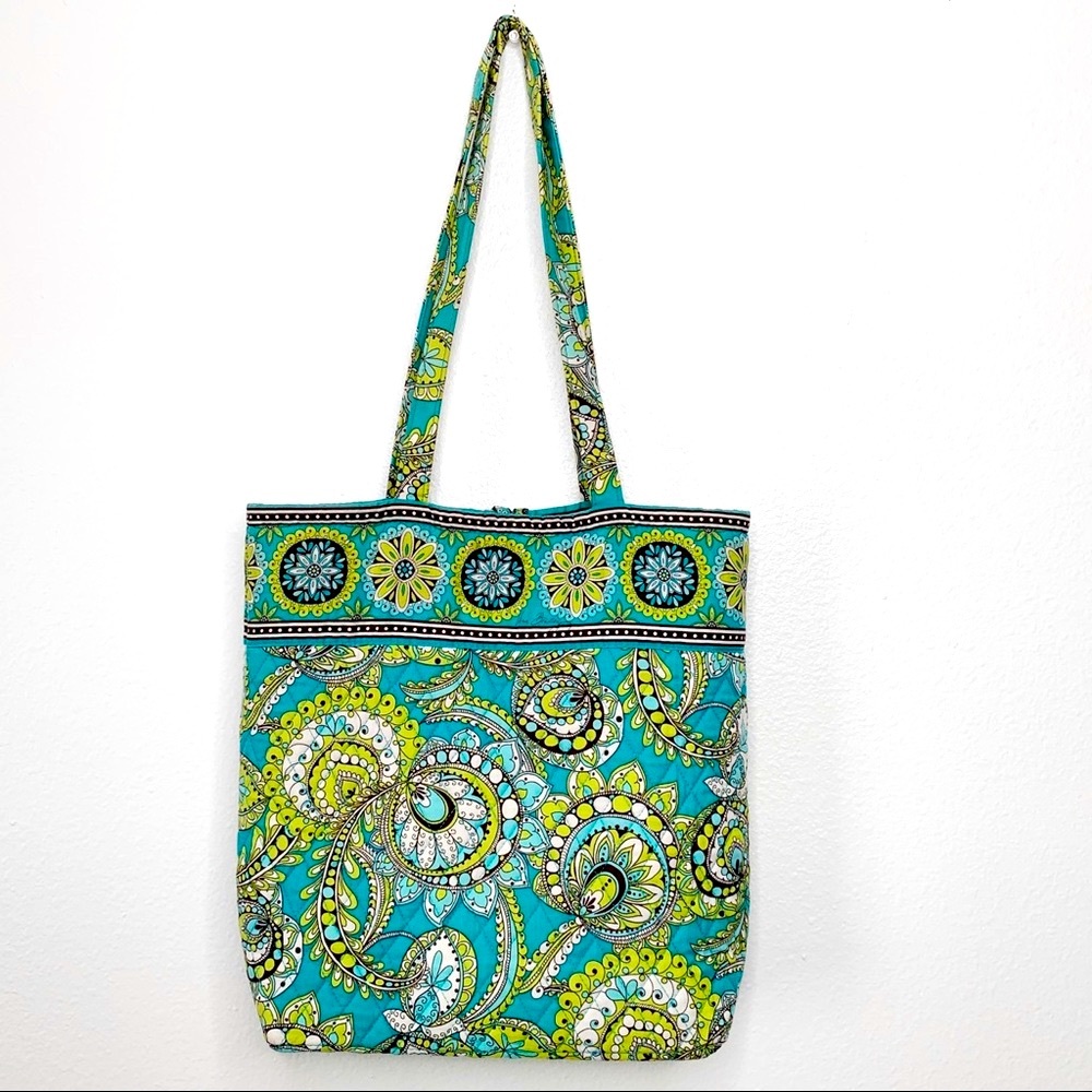 Retired Vera Bradley Rhythm and Blues Quilted Tote - Picture 2 of 5